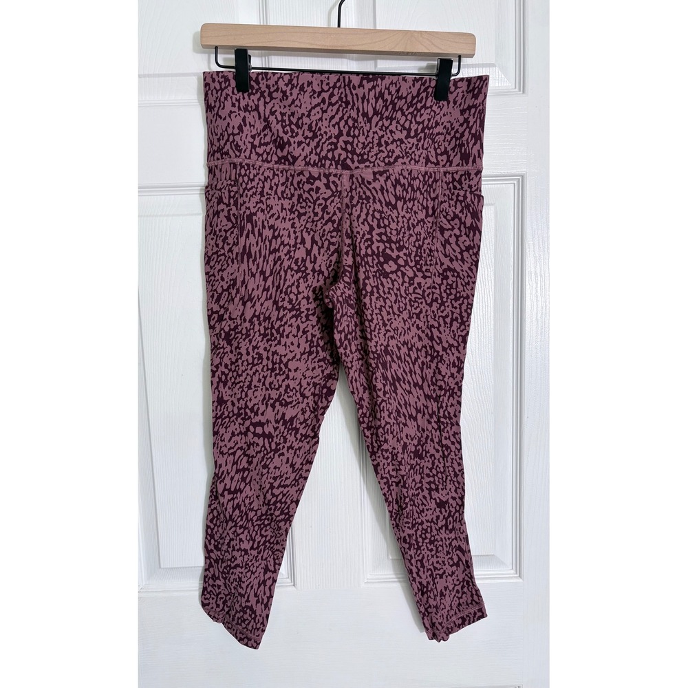 Athleta Salutation Stash Pocket II Printed 7/8 Tight L Pink Animal Leggings